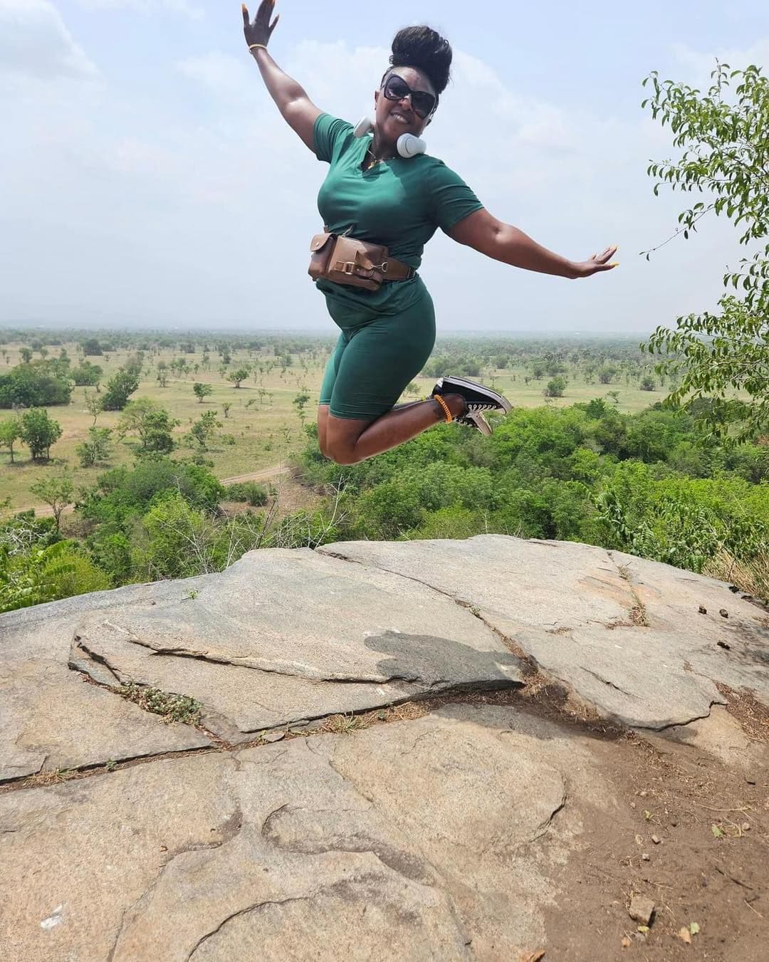 Hiking trail through lush Volta Region forest