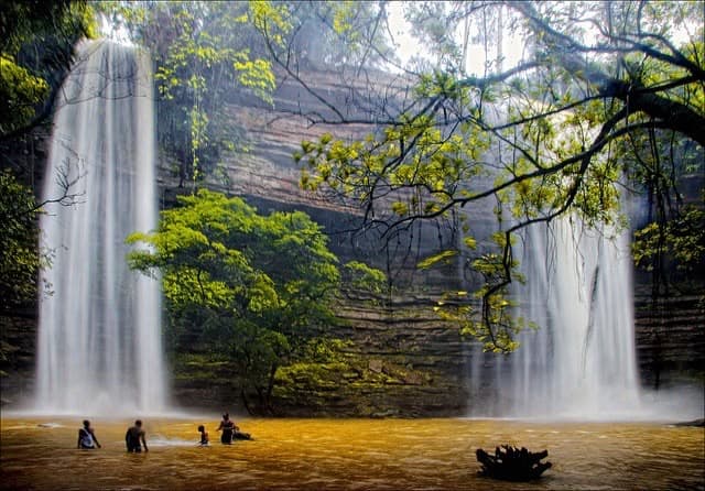 The double-tiered Boti Falls in the Eastern Region